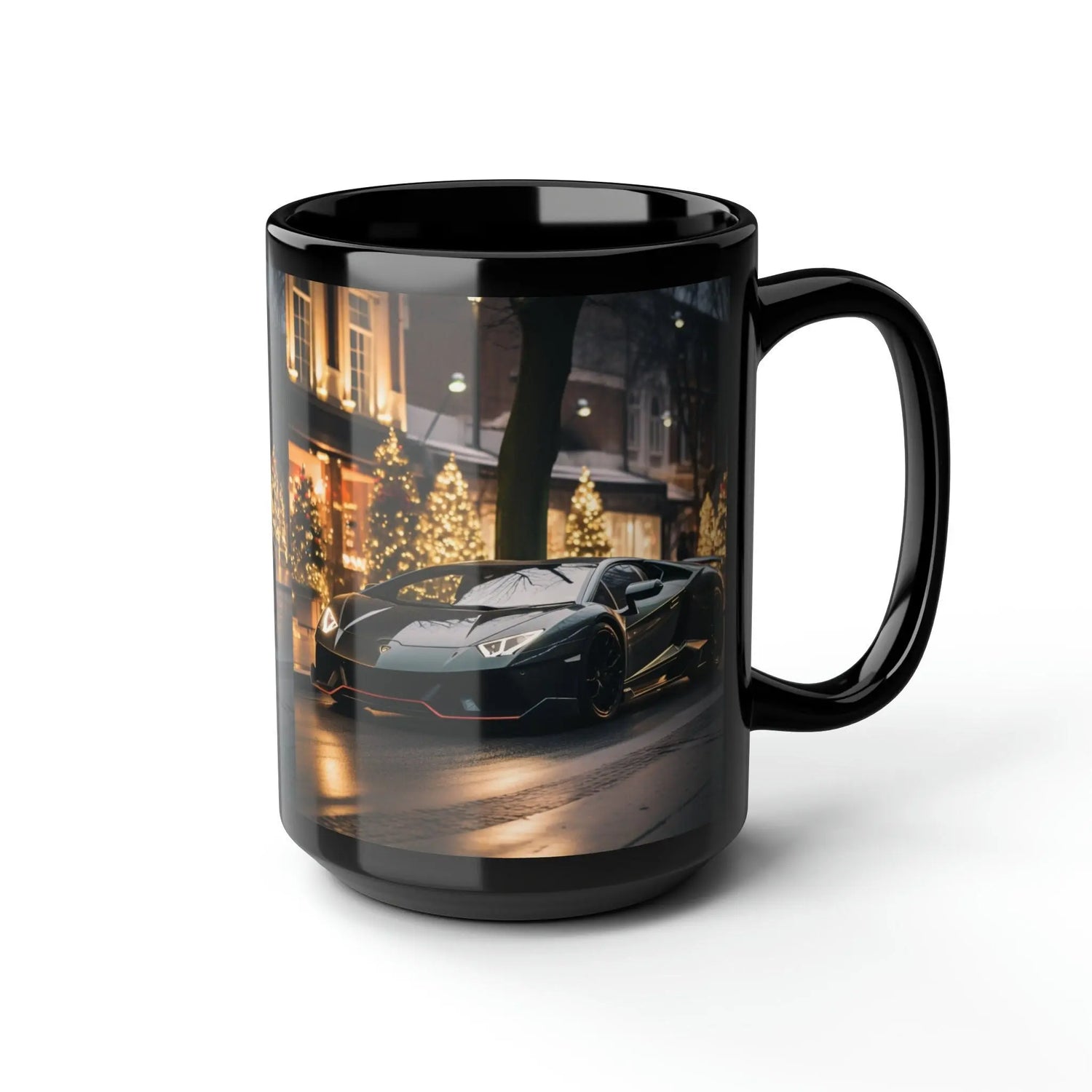 Black Mug, 15oz, Christmas in style, Luxury Mug, Black Coffe Mug, Holiday Gift, Designer Mug, gift for dad The Aurora Touch