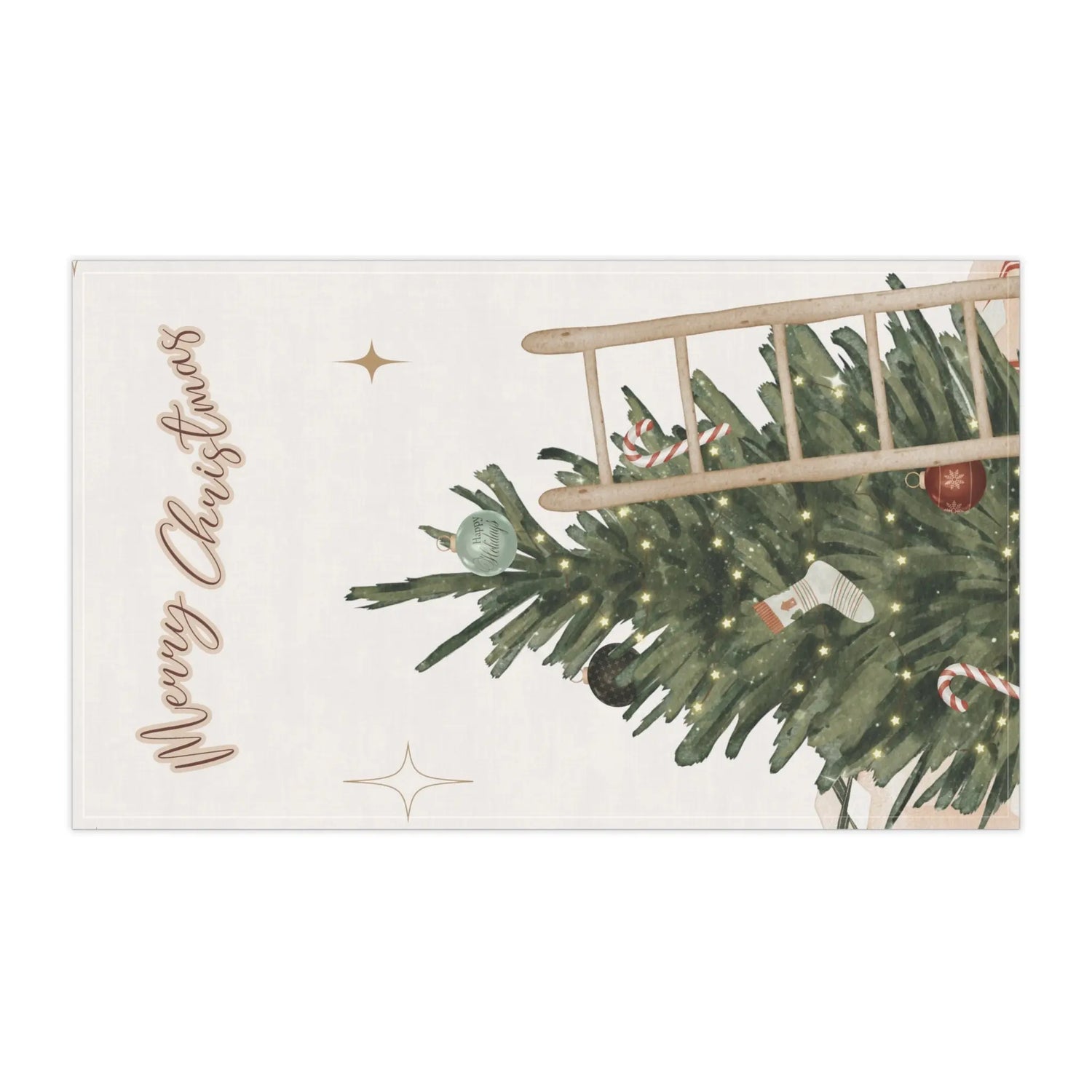 Kitchen Towel, Merry Christmas Towel, Minimalist Towel, Minimalist Kitchen, small Holiday gift, Designer gift, Holiday Towel The Aurora Touch