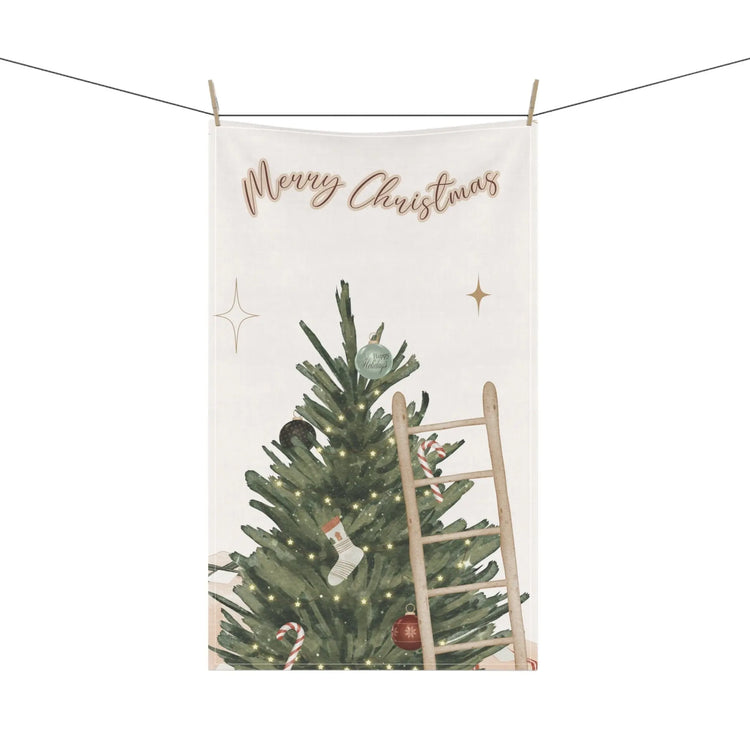 Kitchen Towel, Merry Christmas Towel, Minimalist Towel, Minimalist Kitchen, small Holiday gift, Designer gift, Holiday Towel The Aurora Touch