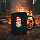 Black Mug, 15oz. PitBull Xmas, Holiday Mug, Kitchen decor, tall coffee mug, Xmas gift, Designer Mug, Pet Lover mug, Gift for him The Aurora Touch