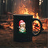 Black Mug, 15oz. PitBull Xmas, Holiday Mug, Kitchen decor, tall coffee mug, Xmas gift, Designer Mug, Pet Lover mug, Gift for him The Aurora Touch