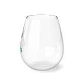 Stemless Wine Glass, 11.75oz. Happy Holidays Wine glass, Xmas wine glass, Holiday gift, Best gift, Dinner gift, Gift for her The Aurora Touch