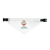 Pet Bandana Collar, Holiday fun festive Happy Holidays print dog owner gift Xmas scarf pet clothing wear