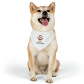 Pet Bandana Collar, Holiday fun festive Happy Holidays print dog owner gift Xmas scarf pet clothing wear