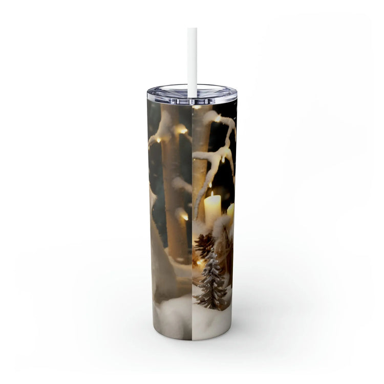 Holiday Tumbler with Straw, 20 oz, maltese puppy,Designer tumbler, xmas gift, novelty gift, teachers gift, office gift, personalized gift The Aurora Touch
