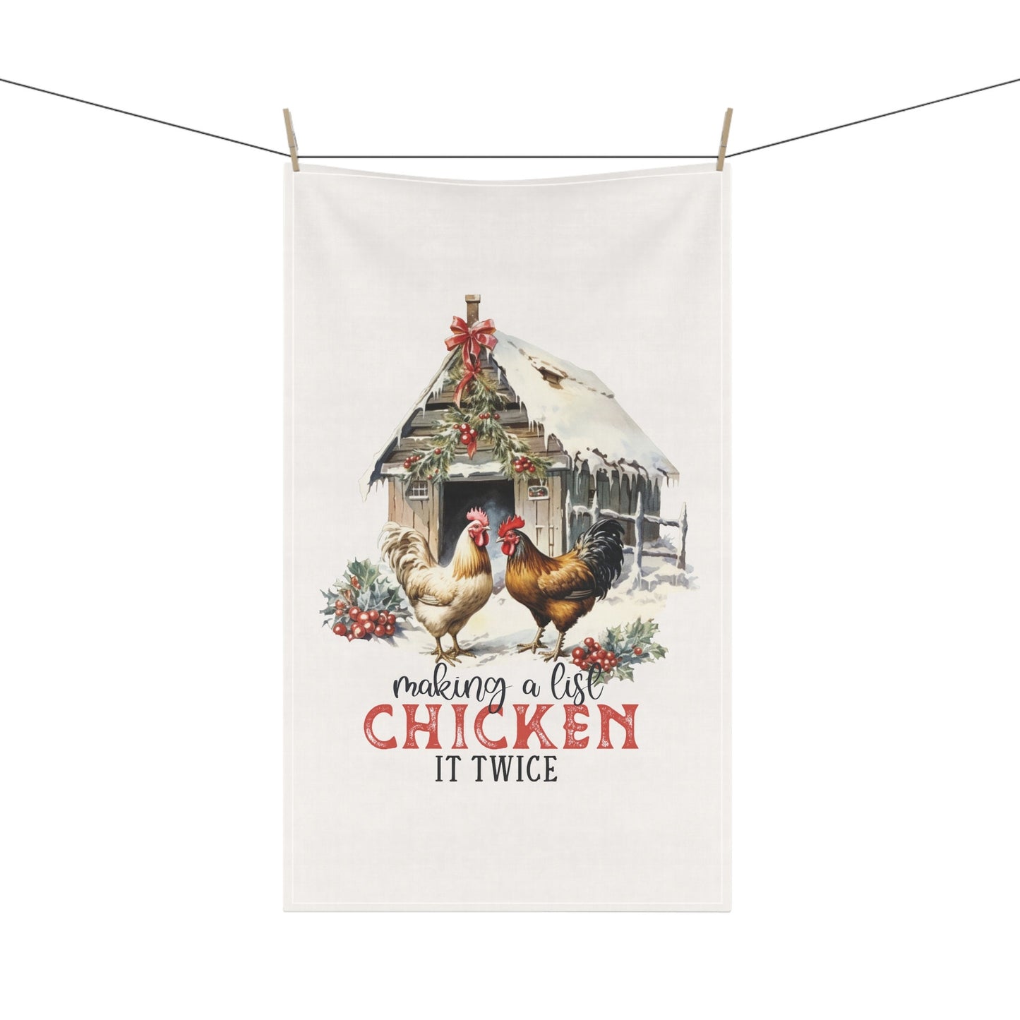 Farm Kitchen Towel, Tea Towels, Country Xmas Chicken Design, Xmas Novelty Items, Kitchen Decor, Holiday Sale, Animal Print, Cotton/Poly