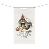 Farm Kitchen Towel, Tea Towels, Country Xmas Chicken Design, Xmas Novelty Items, Kitchen Decor, Holiday Sale, Animal Print, Cotton/Poly The Aurora Touch