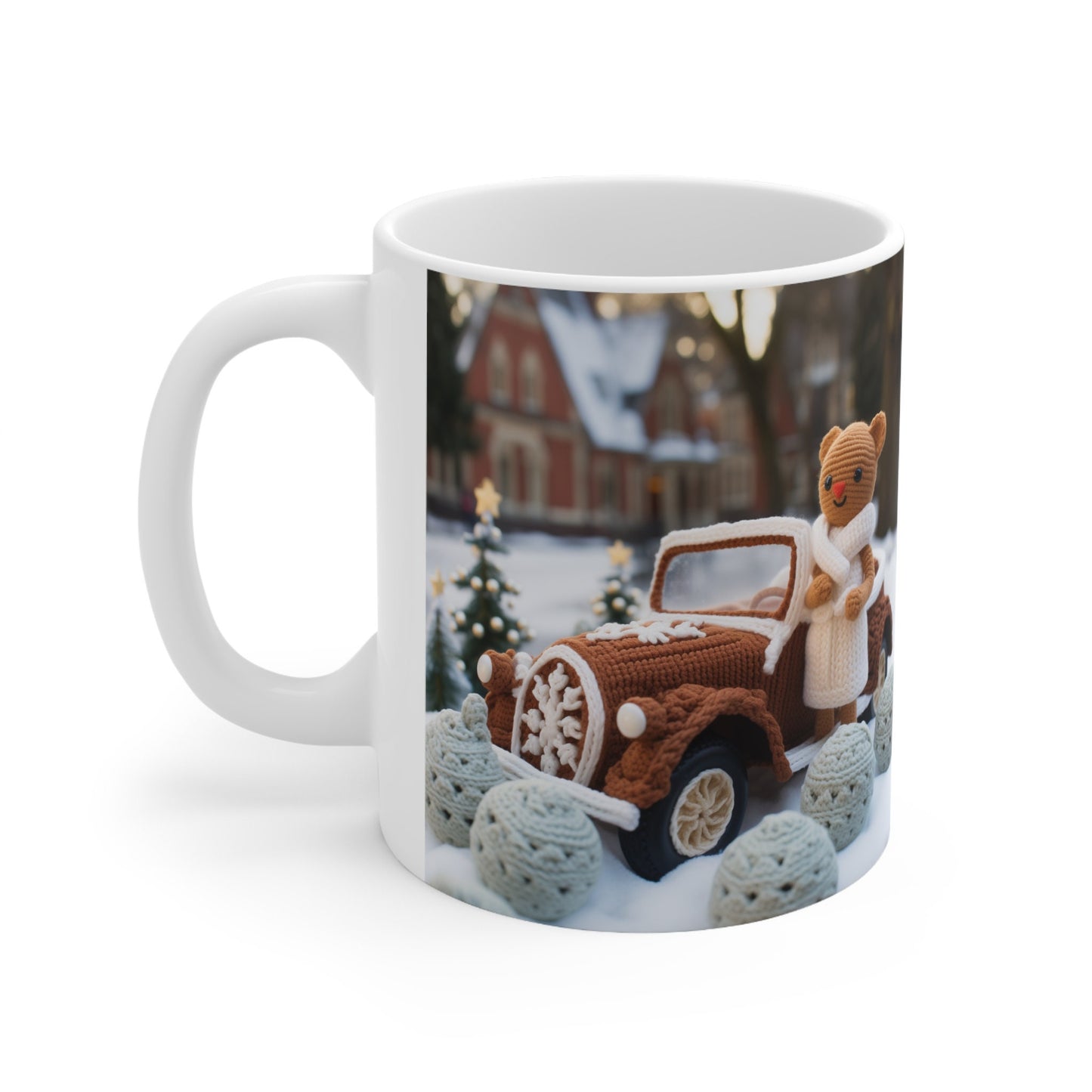 Ceramic Mug 11oz,Gingerbread Crochet, Crochet designs, Xmas mugs, Holiday Novelty items, Holiday sale, great xmas gift, Office gifts