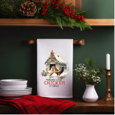 Farm Kitchen Towel, Tea Towels, Country Xmas Chicken Design, Xmas Novelty Items, Kitchen Decor, Holiday Sale, Animal Print, Cotton/Poly The Aurora Touch