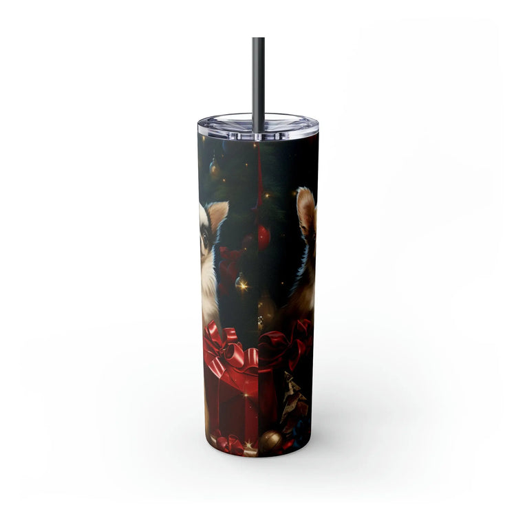 Holiday Puppy Tumbler with Straw, 20oz, Chihuahua dogs, Pet lovers cup, Fancy Tumbler, Holiday Gifts, Best gift, Travelers cup, Xmas gift The Aurora Touch