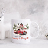 Farm House Design Ceramic Mug 11oz, Xmas Gift Cup, Holiday Coffee Mug, Country Kitchen Decor, Gift for Dad, Xmas Kitchenware The Aurora Touch