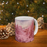 Ceramic Mug 11oz, Pink Holiday Mug, Pink Gingerbread Man, Pretty in Pink, Coffee Mug, Holiday Mugs, Xmas gift The Aurora Touch