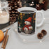 Ceramic Mug 11oz, snowman, Holiday mugs, Xmas Art, Hot Chocolate Mug, Gift for teacher, gift for nurse, Crochet Snowman The Aurora Touch