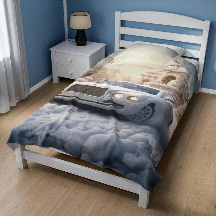 Velveteen Plush Blanket - Luxury Bentley Bedspread, Holiday Xmas Throws, Warm Fleece Blankets, Perfect Xmas Gift The Aurora Touch