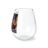 Stemless Wine Glass, 11.75oz, Luxury Car portrait, fancy wine glass, Holiday wine glass, Party Wine glass, Corporate gift, Fancy Xmas gift The Aurora Touch