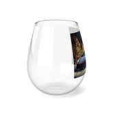 Stemless Wine Glass, 11.75oz, Luxury Car portrait, fancy wine glass, Holiday wine glass, Party Wine glass, Corporate gift, Fancy Xmas gift The Aurora Touch
