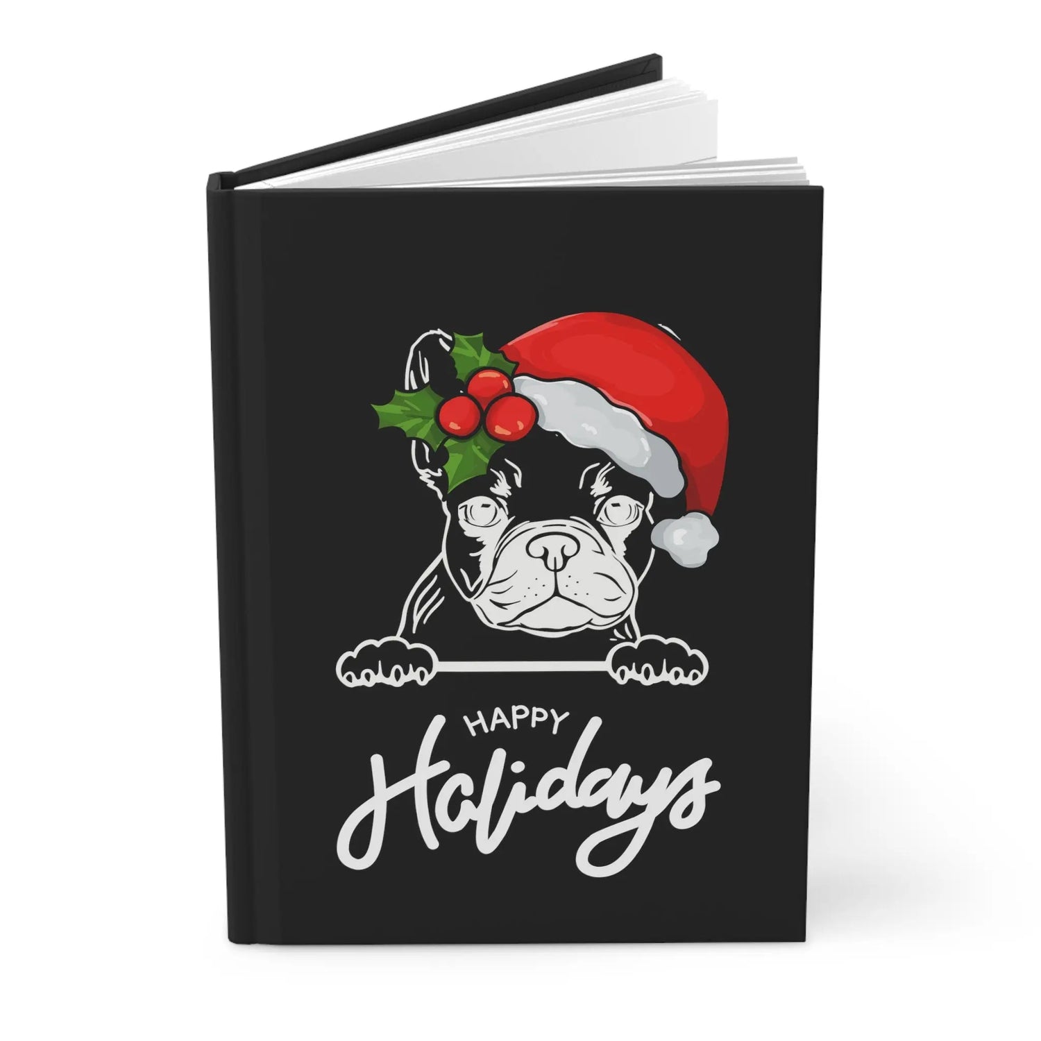 Hardcover Journal Matte, Frenchie dog, Holiday Notebook, Daily Journal, Appointment Book, thoughtful gift, small xmas gift, Student gift The Aurora Touch