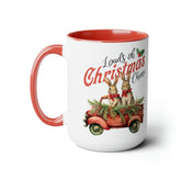 Two-Tone Coffee Mugs 15oz | Holiday & Office Mugs | Perfect Xmas Gifts | Novelty Farmhouse Kitchen Mugs | Country Holiday Coffee Cup The Aurora Touch