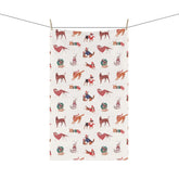 Holiday Kitchen Towel, Pet Lover Tea Towel, Room Decor, Cooking Towel, Xmas Gift - All Over Pattern Design The Aurora Touch