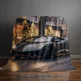 Velveteen Plush Blanket, Black Lamborghini warm soft fleece designer teen young college student dorm bedroom holiday bedspread blanket The Aurora Touch