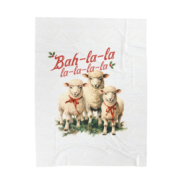 Velveteen Plush Blanket, Little Lamb farmhouse country style winter comfy soft cuddle bedroom couch pool room festive holiday throw gift The Aurora Touch