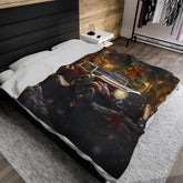 Velveteen Plush Blanket, Classic Rolls Royce Portrait, Fancy Fleece Blankets, Holiday Design Blankets, Xmas Bed Covers, Xmas Couch Decor The Aurora Touch