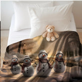 Velveteen Plush Blanket, Holiday Snowmen Designs, Xmas Holiday Bedspread, Designer Comfort, Novelty spread, Bed Designs, Xmas Bedroom The Aurora Touch