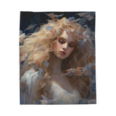 Angelic Velveteen Plush Blanket, Designer Throw, Modern Style, Soft Living Room Decor, Teen Gift The Aurora Touch