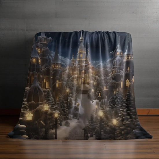 Velveteen Plush Blanket, Holiday Theme Blanket, Xmas Fleece Bed Cover, Holiday Couch Throw, Winter Warm Covers, Soft Cozy Blanket The Aurora Touch