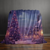 Luxurious Velveteen Plush Blanket - Cozy Purple Christmas Blanket Sale