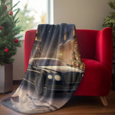Velveteen Plush Blanket, black Bentley fancy luxury car designer snuggle fireplace couch guest room holiday throw blanket. The Aurora Touch