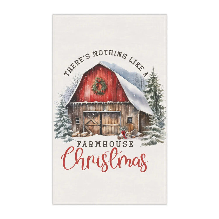 Farmhouse Xmas Tea Towel, Hand Towel, Cooking Towel, xmas gifts, Kitchen decor, Designer Tea Towel, Holiday Towel The Aurora Touch
