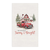 Christmas Holiday Tea Towel, Cotton Hand Towel, Kitchen Decor, Xmas Novelty Items, Holiday Gifts, Farmhouse Towel The Aurora Touch