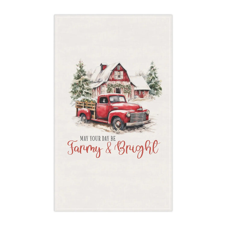 Christmas Holiday Tea Towel, Cotton Hand Towel, Kitchen Decor, Xmas Novelty Items, Holiday Gifts, Farmhouse Towel The Aurora Touch