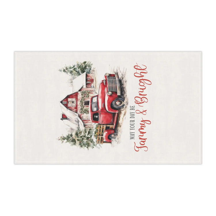 Christmas Holiday Tea Towel, Cotton Hand Towel, Kitchen Decor, Xmas Novelty Items, Holiday Gifts, Farmhouse Towel The Aurora Touch