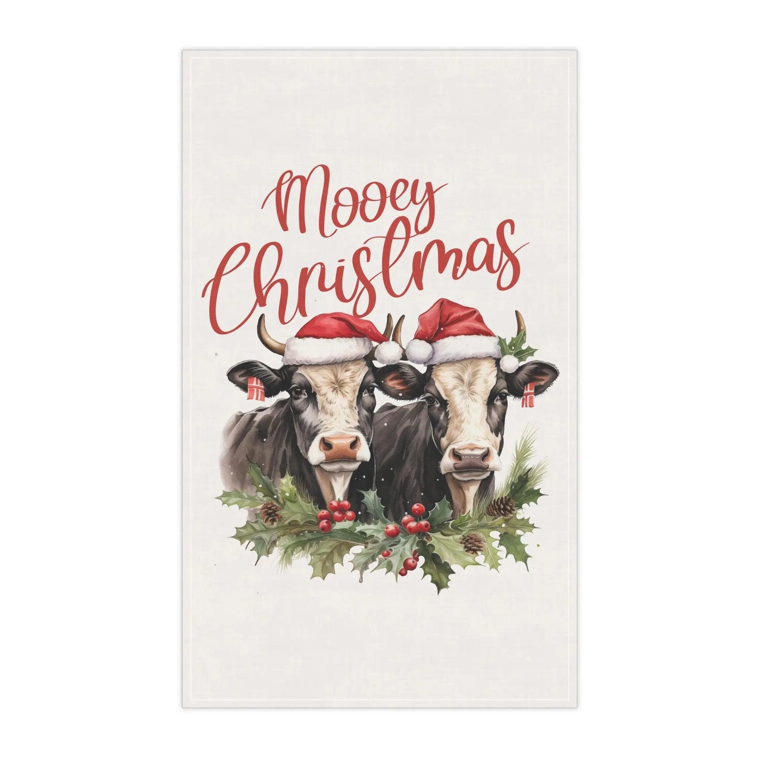 Farm Animal Holiday Tea Towels - Farmers Towel, Country Xmas Theme, Hand Towels, Holiday Decor, Cooking Towel The Aurora Touch