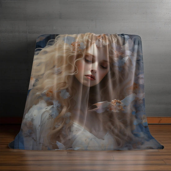 Angelic Velveteen Plush Blanket, Designer Throw, Modern Style, Soft Living Room Decor, Teen Gift The Aurora Touch