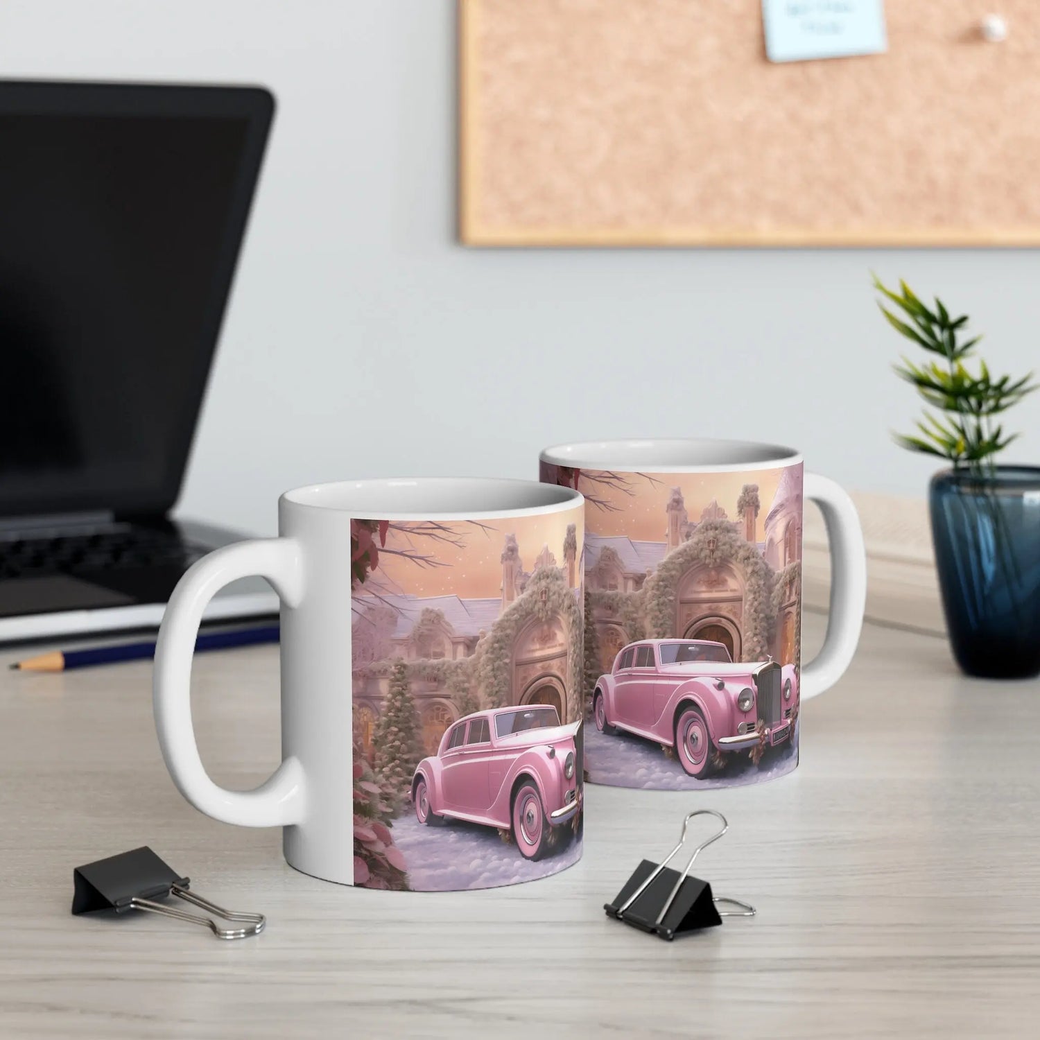 Ceramic Mug 11oz, Classic pink luxury luscious theme kitchen dress up decor cup great gift for executive poweful inspirational boss The Aurora Touch