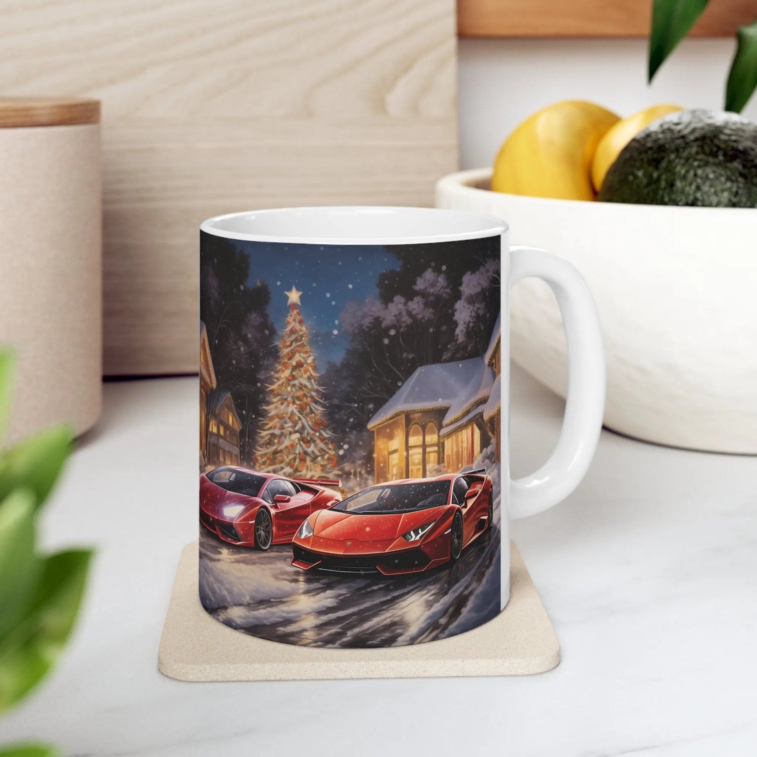 Ceramic Mug 11oz, Holiday Mugs, Exotic Car items, Fancy Mugs, Xmas gifts, Great gift for Dad, Stockbroker gift, Gift for men The Aurora Touch