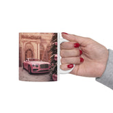 Ceramic Mug 11oz, Pink Bentley luxury boss executive holiday designer entrepreneur stylish mornine joe evening green tea classy decor mug The Aurora Touch