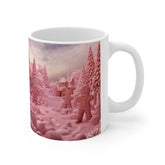 Ceramic Mug 11oz, Pink Holiday Mug, Pink Gingerbread Man, Pretty in Pink, Coffee Mug, Holiday Mugs, Xmas gift The Aurora Touch