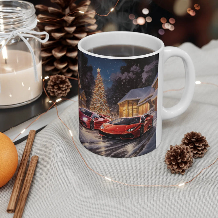 Ceramic Mug 11oz, Holiday Mugs, Exotic Car items, Fancy Mugs, Xmas gifts, Great gift for Dad, Stockbroker gift, Gift for men The Aurora Touch