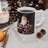 Ceramic Mug 11oz, Crochet Santa, Holiday mugs, Santa mug, Best Xmas mugs, Xmas gift, Teacher gift, Nurse gift The Aurora Touch