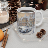 Ceramic Mug 11oz, Bentley luxury corporate holiday white Xmas theme sassy boss entrepreneur coffee beverage office fancy kitchen cup The Aurora Touch