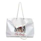 Farm House Xmas Weekender Bag - Large Tote, Personal Holiday, Country Style, Carry on, Oversized, Farmhouse Tote The Aurora Touch