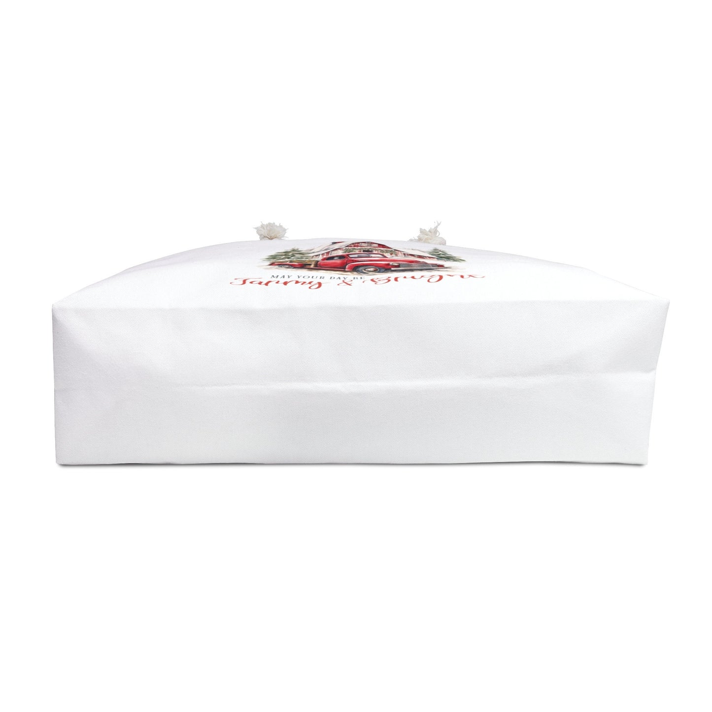 Weekender Bag, Holiday Weekend Bag, Carry On Travel Bag, Oversized Xmas Tote, Personal Item Bag, large White Tote, Xmas Novelty Tote