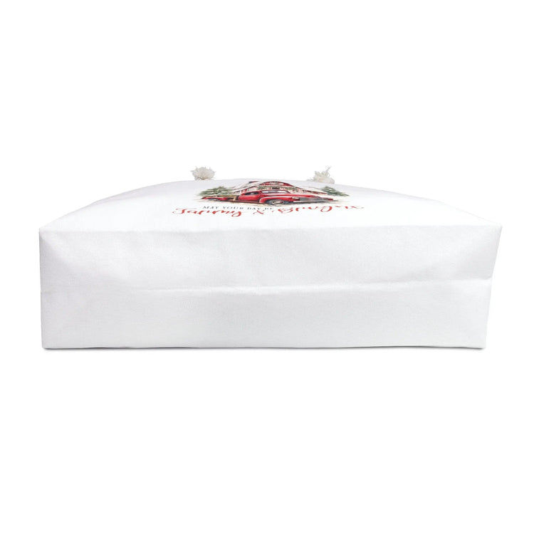 Weekender Bag, Holiday Weekend Bag, Carry On Travel Bag, Oversized Xmas Tote, Personal Item Bag, large White Tote, Xmas Novelty Tote The Aurora Touch