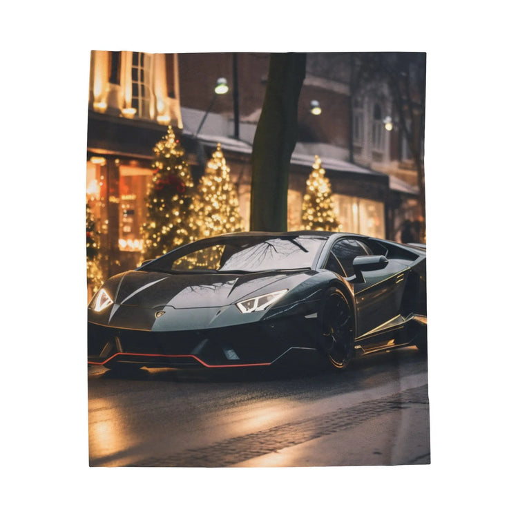 Velveteen Plush Blanket, Black Lamborghini warm soft fleece designer teen young college student dorm bedroom holiday bedspread blanket The Aurora Touch