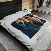 Velveteen Plush Blanket, young child cute soft cozy toddler bedroom decor comforter bedspread b lankie
