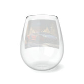 Stemless Wine Glass, 11.75oz, Luxury Car portrait, fancy wine glass, Holiday wine glass, Party Wine glass, Corporate gift, Fancy Xmas gift The Aurora Touch